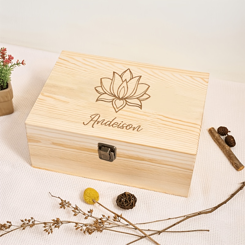 Personalized Laser-Engraved Wooden Keepsake Box